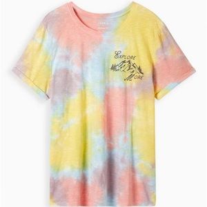 Torrid Relaxed Fit Roll Sleeve Tee - Heritage Slub Explore Tie Dye